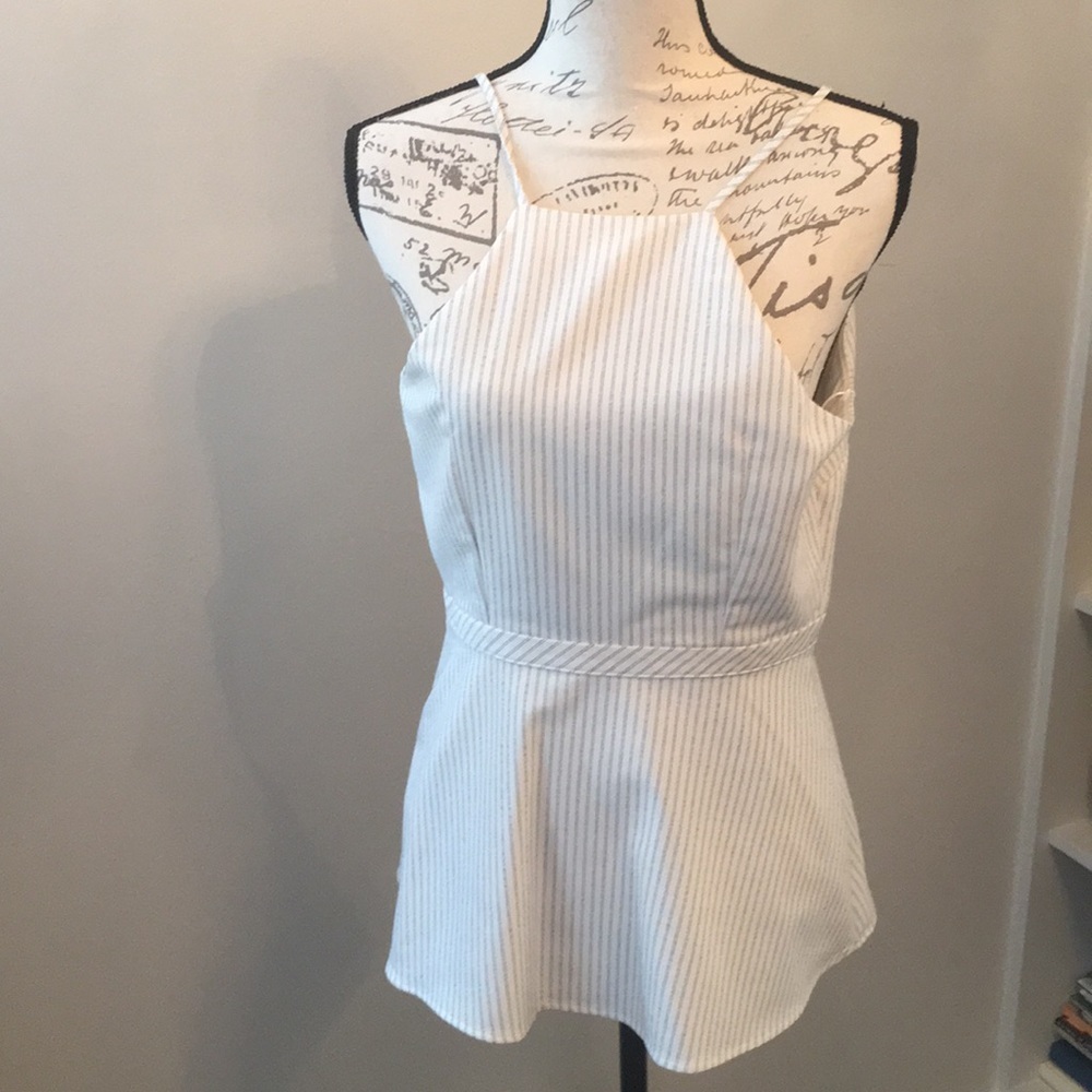 EUC Banana Republic cream/black blouse - Picture 2 of 4